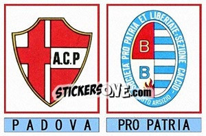 Sticker Padova / Pro Patria - Calciatori 1975-1976 - Panini