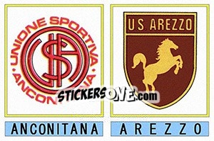 Sticker Anconitana / Arezzo - Calciatori 1975-1976 n. 595 - Panini