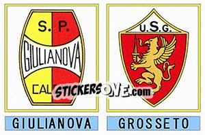 Sticker Giulianova / Grosseto - Calciatori 1975-1976 - Panini