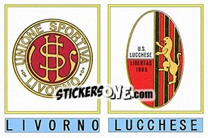 Sticker Livorno / Lucchese Libertas - Calciatori 1975-1976 n. 598 - Panini