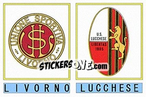 Sticker Livorno / Lucchese Libertas - Calciatori 1975-1976 - Panini