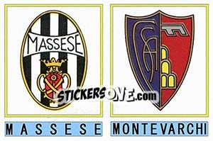 Sticker Massese / Montevarchi Aquila - Calciatori 1975-1976 n. 599 - Panini
