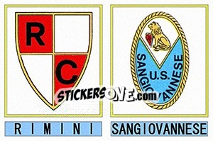 Sticker Rimini / Sangiovanesse - Calciatori 1975-1976 - Panini