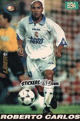 Figurina Roberto Carlos - Los Super Cards del Mundial Francia 1998 - LIBERO VM
