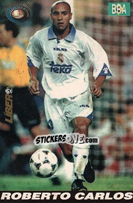 Sticker Roberto Carlos - Los Super Cards del Mundial Francia 1998 n. 2 - LIBERO VM

