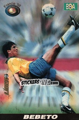 Sticker Bebeto - Los Super Cards del Mundial Francia 1998 - LIBERO VM
