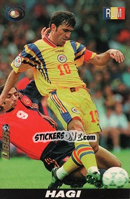Cromo Gheorghe Hagi - Los Super Cards del Mundial Francia 1998 - LIBERO VM
