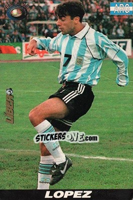 Sticker Claudio Lopez - Los Super Cards del Mundial Francia 1998 - LIBERO VM
