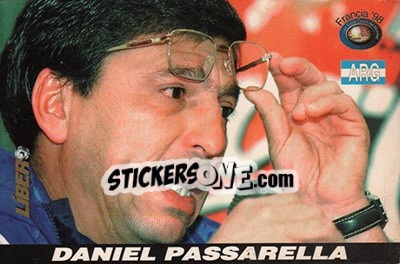 Cromo Daniel Passarella - Los Super Cards del Mundial Francia 1998 - LIBERO VM
