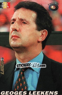 Sticker Georges Leekens - Los Super Cards del Mundial Francia 1998 - LIBERO VM
