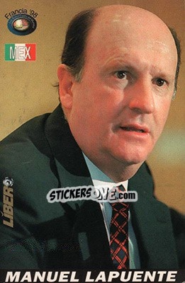 Cromo Manuel Lapuente - Los Super Cards del Mundial Francia 1998 - LIBERO VM
