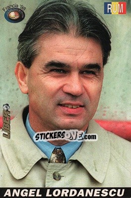 Sticker Anghel Iordanescu - Los Super Cards del Mundial Francia 1998 - LIBERO VM

