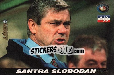 Figurina Slobodan Santrac - Los Super Cards del Mundial Francia 1998 - LIBERO VM
