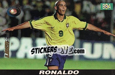 Figurina Ronaldo - Los Super Cards del Mundial Francia 1998 - LIBERO VM
