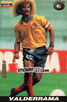 Cromo Carlos Valderrama - Los Super Cards del Mundial Francia 1998 - LIBERO VM
