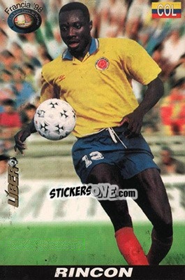 Figurina Freddy Rincon - Los Super Cards del Mundial Francia 1998 - LIBERO VM
