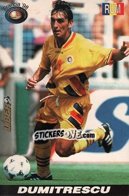 Cromo Ilie Dumitrescu - Los Super Cards del Mundial Francia 1998 - LIBERO VM
