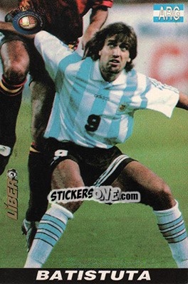 Sticker Gabriel Batistuta - Los Super Cards del Mundial Francia 1998 n. 26 - LIBERO VM

