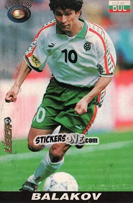 Sticker Krasimir Balakov - Los Super Cards del Mundial Francia 1998 n. 32 - LIBERO VM
