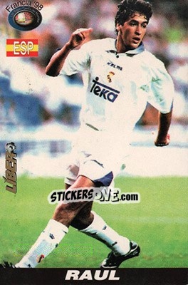 Cromo Raul González - Los Super Cards del Mundial Francia 1998 - LIBERO VM
