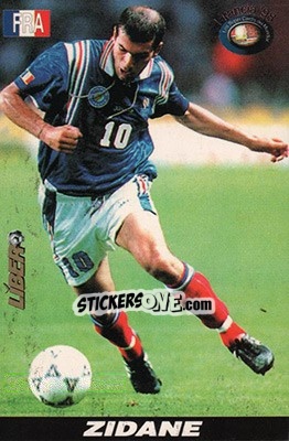 Sticker Zinedine Zidane - Los Super Cards del Mundial Francia 1998 n. 54 - LIBERO VM
