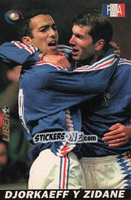 Sticker Youri Djorkaeff / Zinedine Zidane - Los Super Cards del Mundial Francia 1998 n. 60 - LIBERO VM
