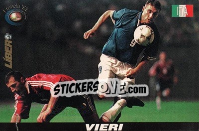 Sticker Christian Vieri - Los Super Cards del Mundial Francia 1998 - LIBERO VM

