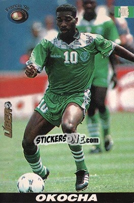 Sticker Jay-Jay Okocha - Los Super Cards del Mundial Francia 1998 n. 68 - LIBERO VM
