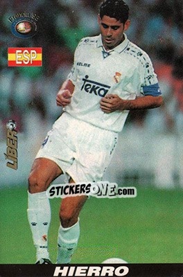 Sticker Fernando Hierro - Los Super Cards del Mundial Francia 1998 - LIBERO VM
