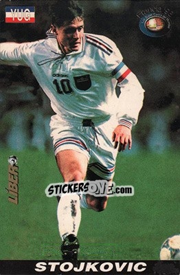 Figurina Dragan Stojkovic - Los Super Cards del Mundial Francia 1998 - LIBERO VM
