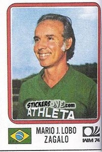 Figurina Mario Zagalo - FIFA World Cup München 1974 - Panini