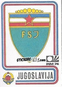 Sticker Stema Iugoslavia - FIFA World Cup München 1974 - Panini