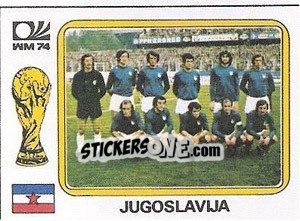 Sticker Echipa Iugoslavia - FIFA World Cup München 1974 n. 182 - Panini