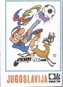 Sticker Iugoslavia Caricature - FIFA World Cup München 1974 - Panini