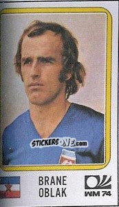 Sticker Brane Oblak - FIFA World Cup München 1974 - Panini