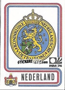 Cromo Stema Olanda - FIFA World Cup München 1974 - Panini