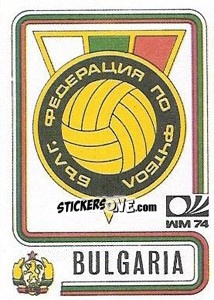 Sticker Stema Bulgaria - FIFA World Cup München 1974 - Panini
