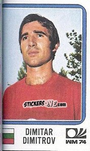 Cromo Dimitar Dimitrov - FIFA World Cup München 1974 - Panini