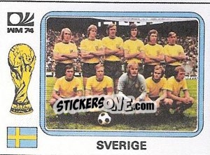 Sticker Echipa Suedia - FIFA World Cup München 1974 - Panini