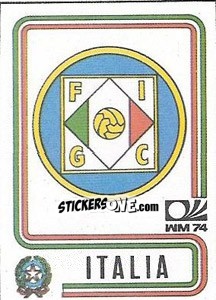 Sticker Stema Italia - FIFA World Cup München 1974 - Panini