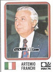 Cromo Artemio Franchi - FIFA World Cup München 1974 - Panini