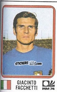 Cromo Giacinto Facchetti - FIFA World Cup München 1974 - Panini