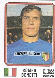 Cromo Romeo Benetti - FIFA World Cup München 1974 - Panini