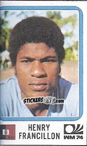 Sticker Henry Francillon - FIFA World Cup München 1974 - Panini