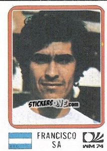 Sticker Francisco Sa - FIFA World Cup München 1974 - Panini