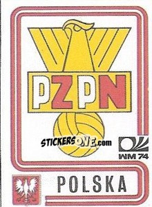 Cromo Stema Polonia - FIFA World Cup München 1974 - Panini