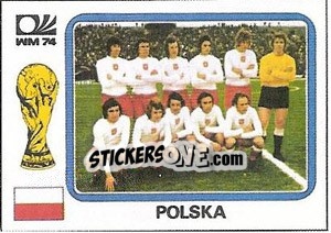 Sticker Echipa Polonia - FIFA World Cup München 1974 - Panini