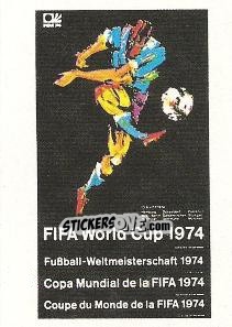 Sticker World Cup 74 Poster - FIFA World Cup München 1974 - Panini