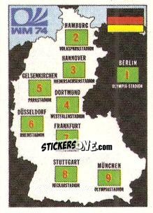 Sticker West Germany Harta - FIFA World Cup München 1974 - Panini