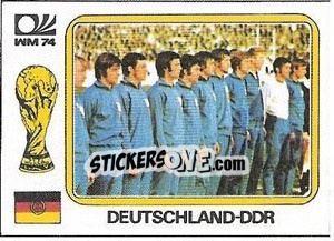 Sticker Echipa East Germany - FIFA World Cup München 1974 - Panini